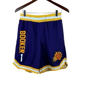 Phoenix Suns Devin Booker Basketball Shorts Purple Yellow Logo NBA U Mens‎ S